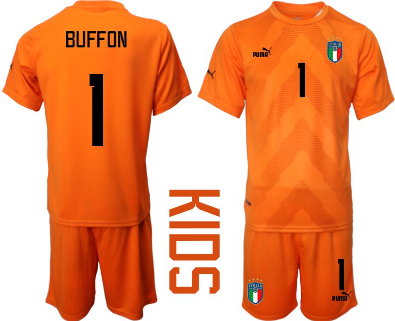 Youth 2022 World Cup National Team Italy orange goalkeeper 1 Soccer Jersey